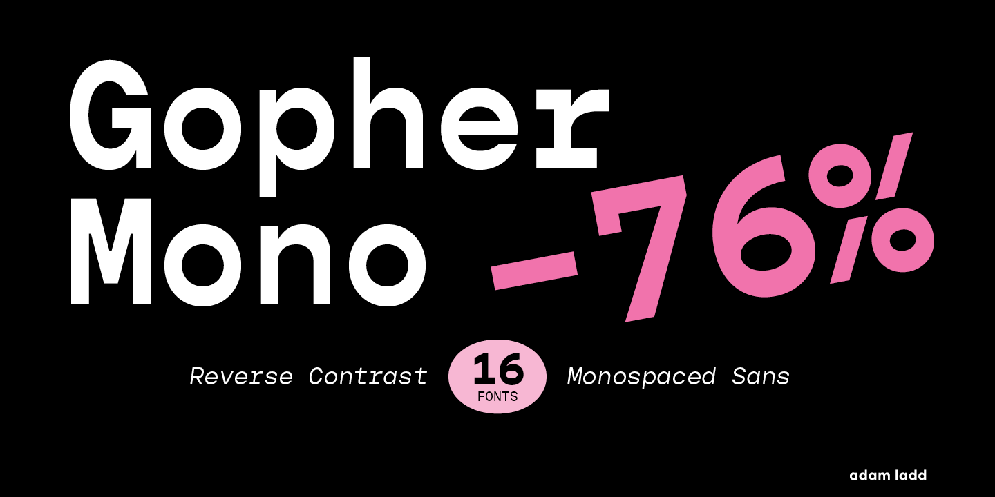 Przykład czcionki Gopher Mono Black Italic